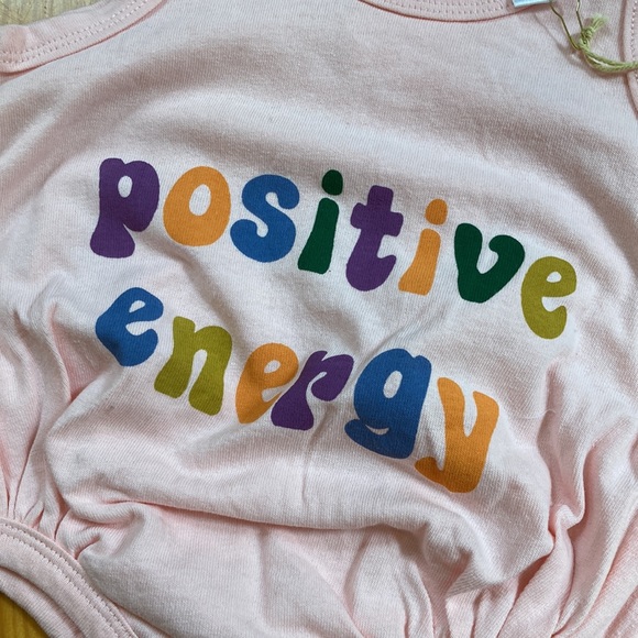 New! SIAOMIMI 6-12M Pink Bubble Onesie "Positive Energy" - Picture 5 of 6